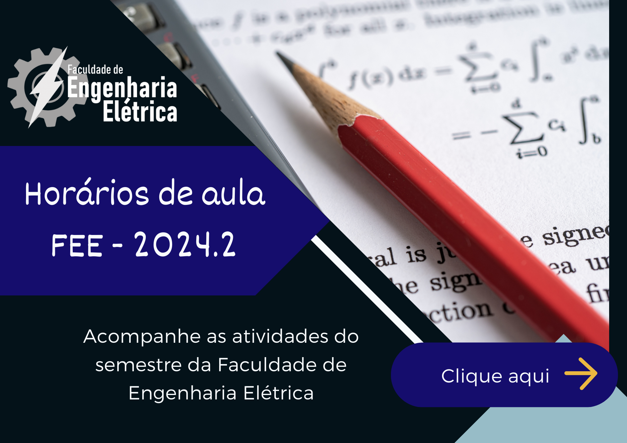 Horários de aula da Faculdade de Engenharia Elétrica no período 2024.2 (1º Semestre)