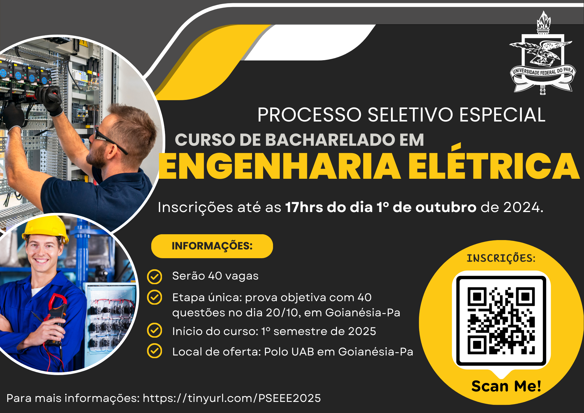 UFPA oferta vagas para o Curso de Engenharia Elétrica no município de Goianésia do Pará