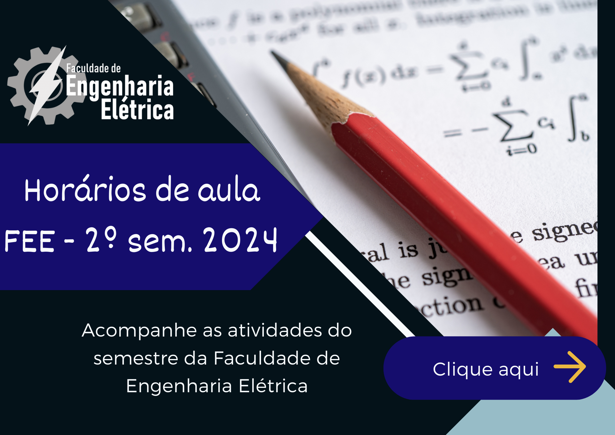 Horários de aula da Faculdade de Engenharia Elétrica nos períodos 2024.3 e 2024.4  (2º Semestre)